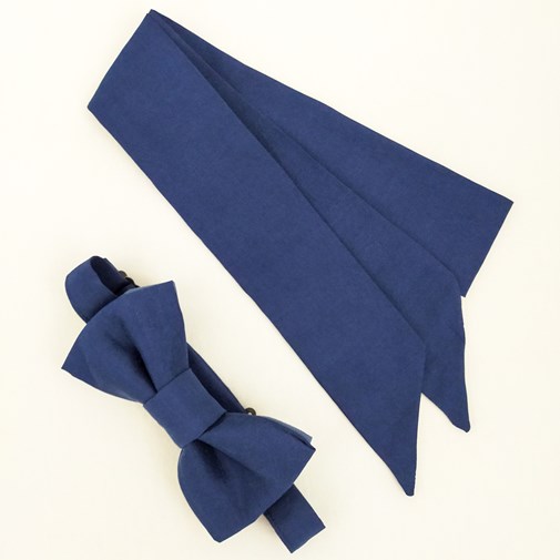 "Pack Elle & Lui" Noeud papillon & Mini Foulard - Bleu