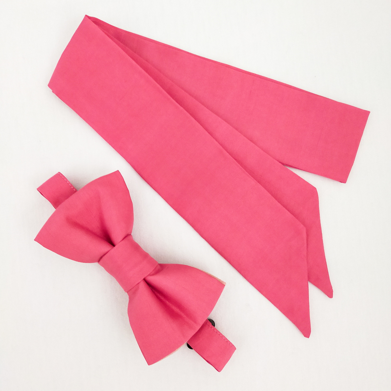 "Pack Elle & Lui" Noeud papillon & Mini Foulard - Rose 2