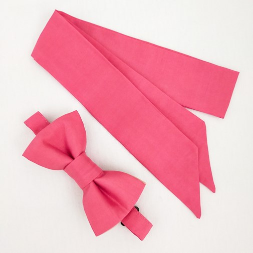 "Pack Elle & Lui" Noeud papillon & Mini Foulard - Rose