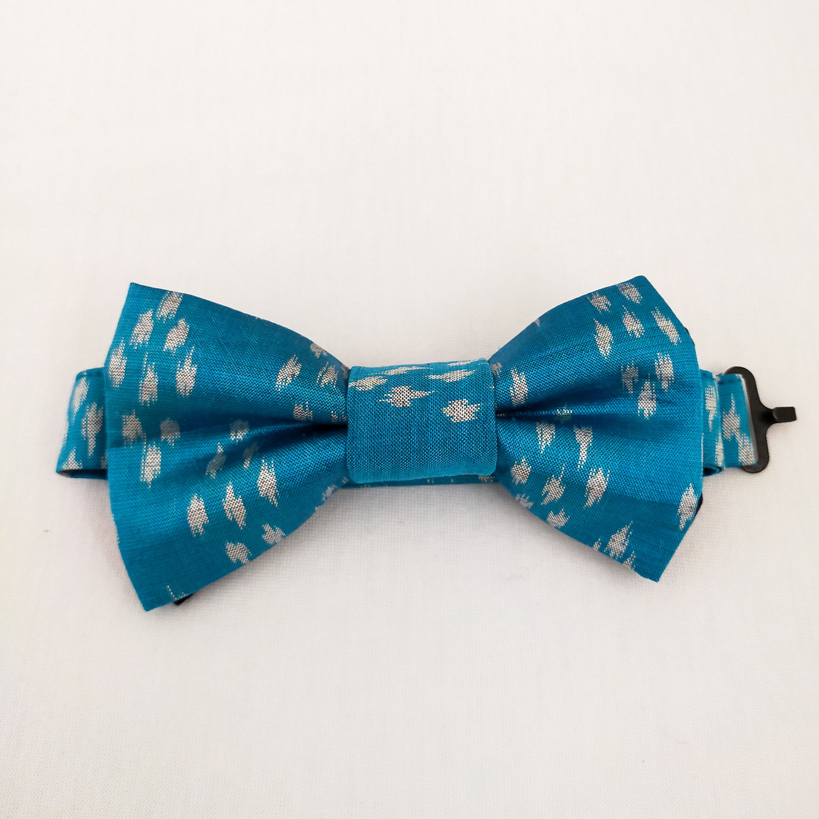 "Pack Elle & Lui" Noeud papillon & Mini Foulard - Bleu ikat 3