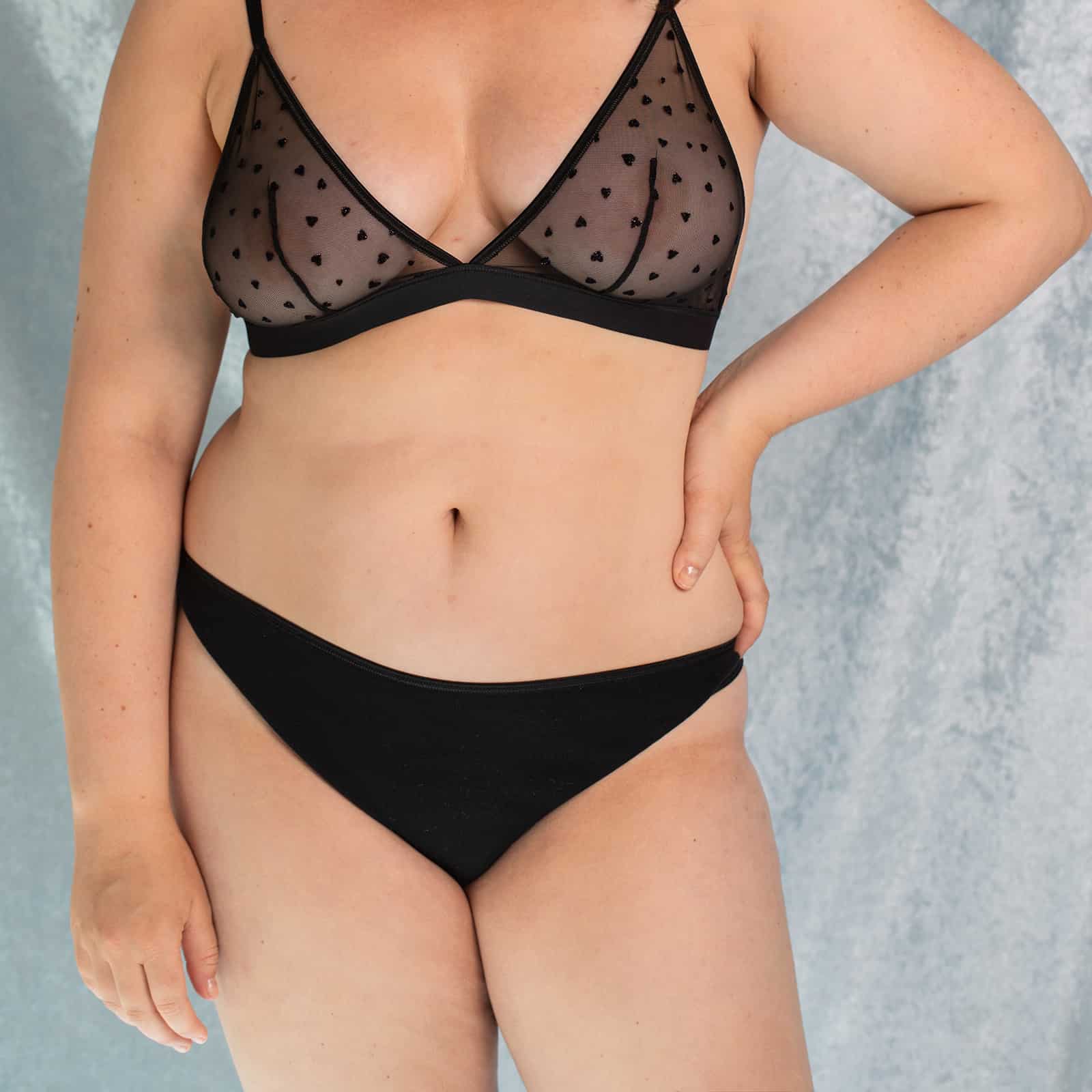 Culotte Amour noire en coton bio et tulle recyclé 4