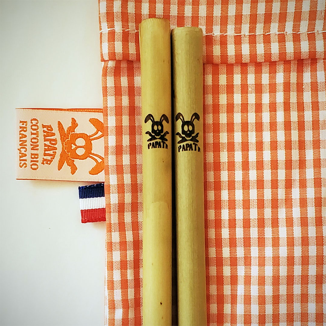 Pailles bambou reutilisables a vie papate lapin