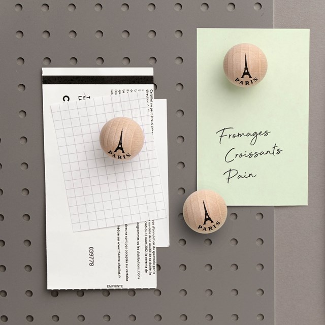 Boîte de 3 boules magnétiques en bois : Paris naturel 4