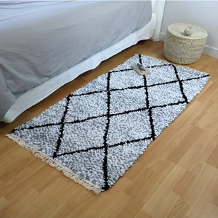 Tapis en tissus recyclés - "Beni Cherouite" (150x76)