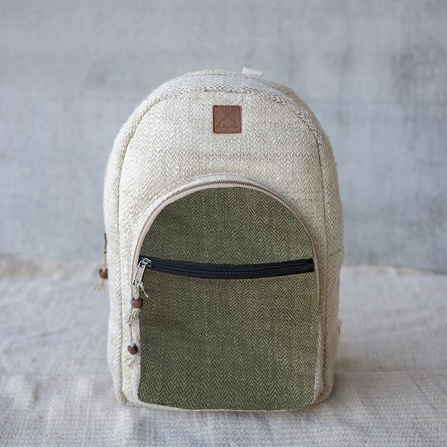 sac à dos écologique en chanvre upcyclé - Ravi Anis- Vue face