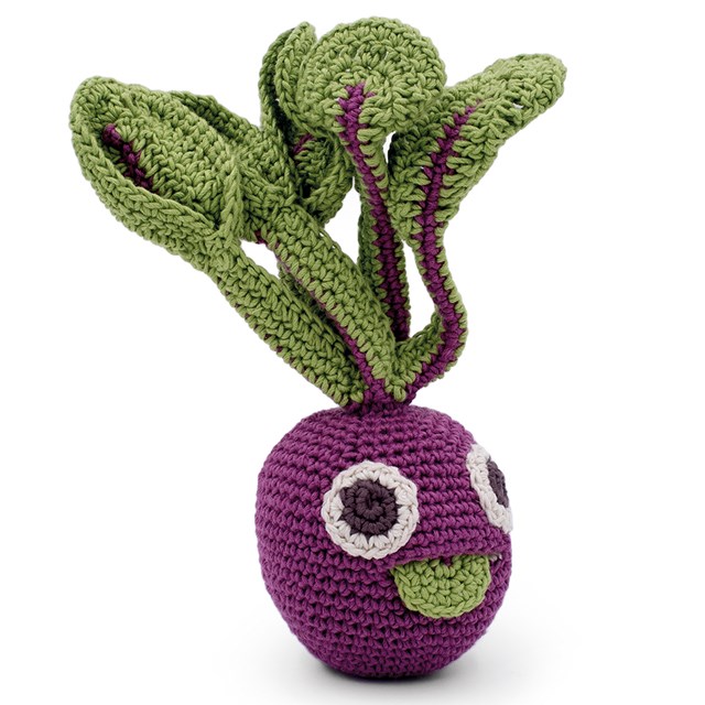 BETTY LA BETTERAVE - HOCHET POUR BÉBÉ EN COTON BIO 2