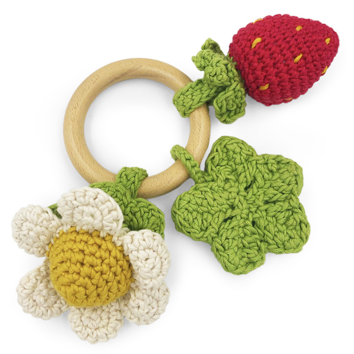 PRINTEMPS - TEETHER & HOCHET POUR BÉBÉ EN COTON BIO 2