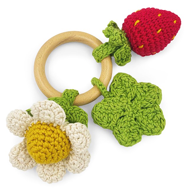 PRINTEMPS - TEETHER & HOCHET POUR BÉBÉ EN COTON BIO 2