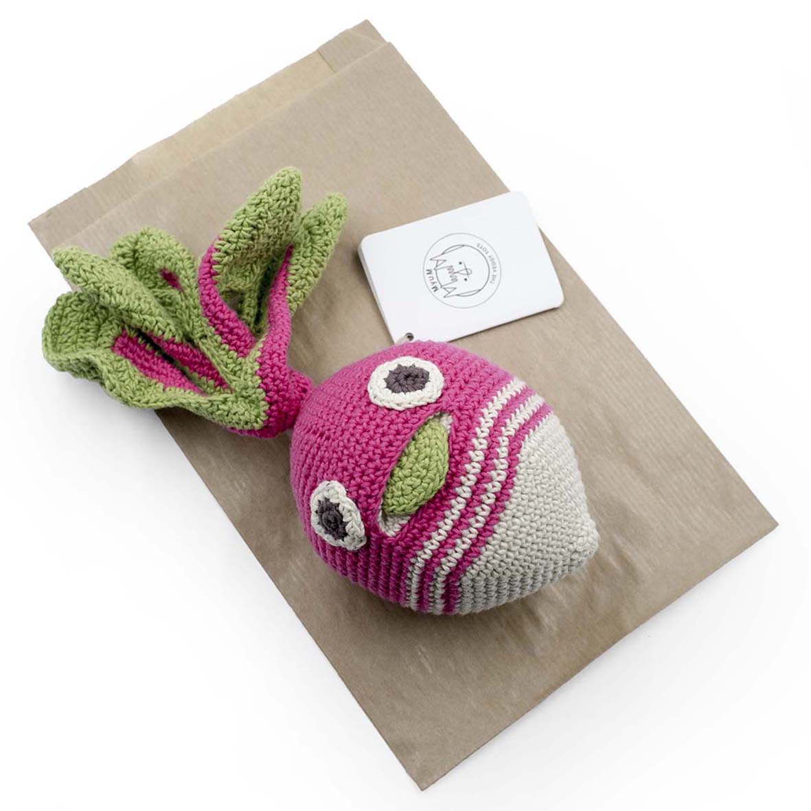 HENRY LE GROS RADIS RAYÉ - HOCHET POUR BÉBÉ EN COTON BIO 5