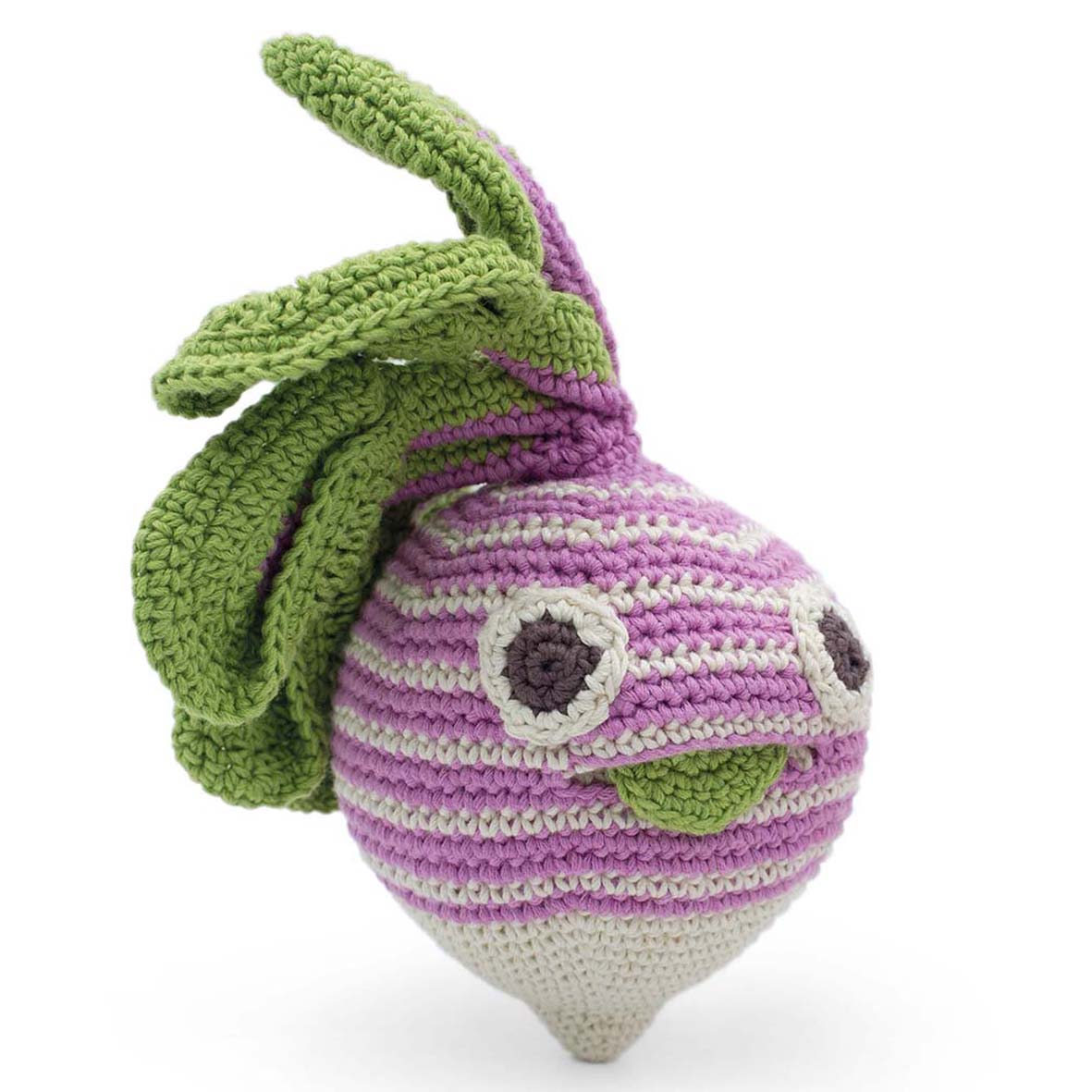 RENÉ LE GROS NAVET RAYÉ - HOCHET POUR BÉBÉ EN COTON BIO 3