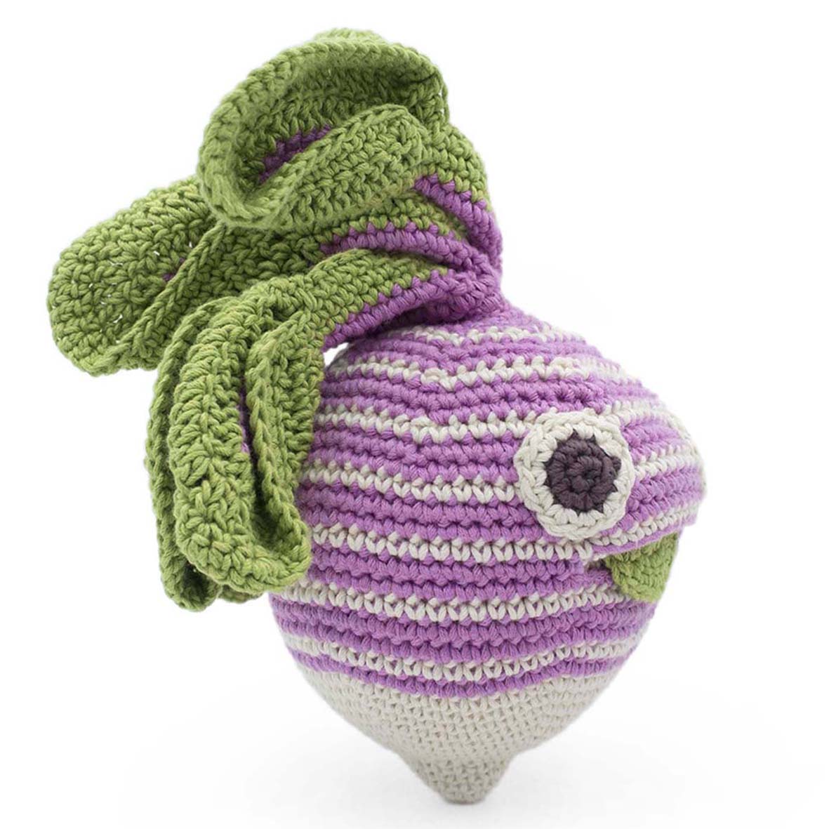 RENÉ LE GROS NAVET RAYÉ - HOCHET POUR BÉBÉ EN COTON BIO 4