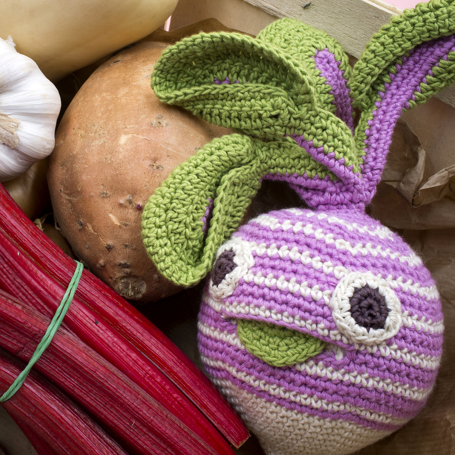 RENÉ LE GROS NAVET RAYÉ - HOCHET POUR BÉBÉ EN COTON BIO 5