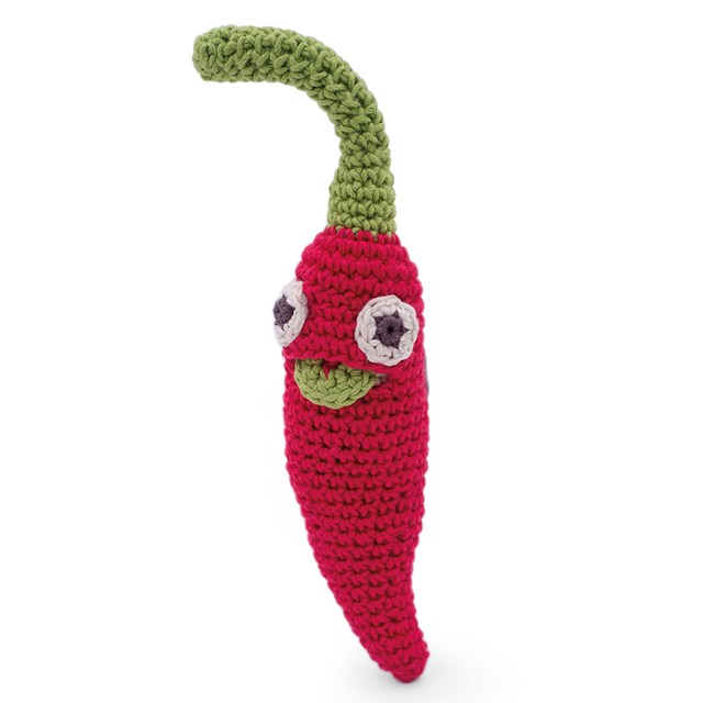 WILLY LE PIMENT - HOCHET POUR BÉBÉ EN COTON BIO 3
