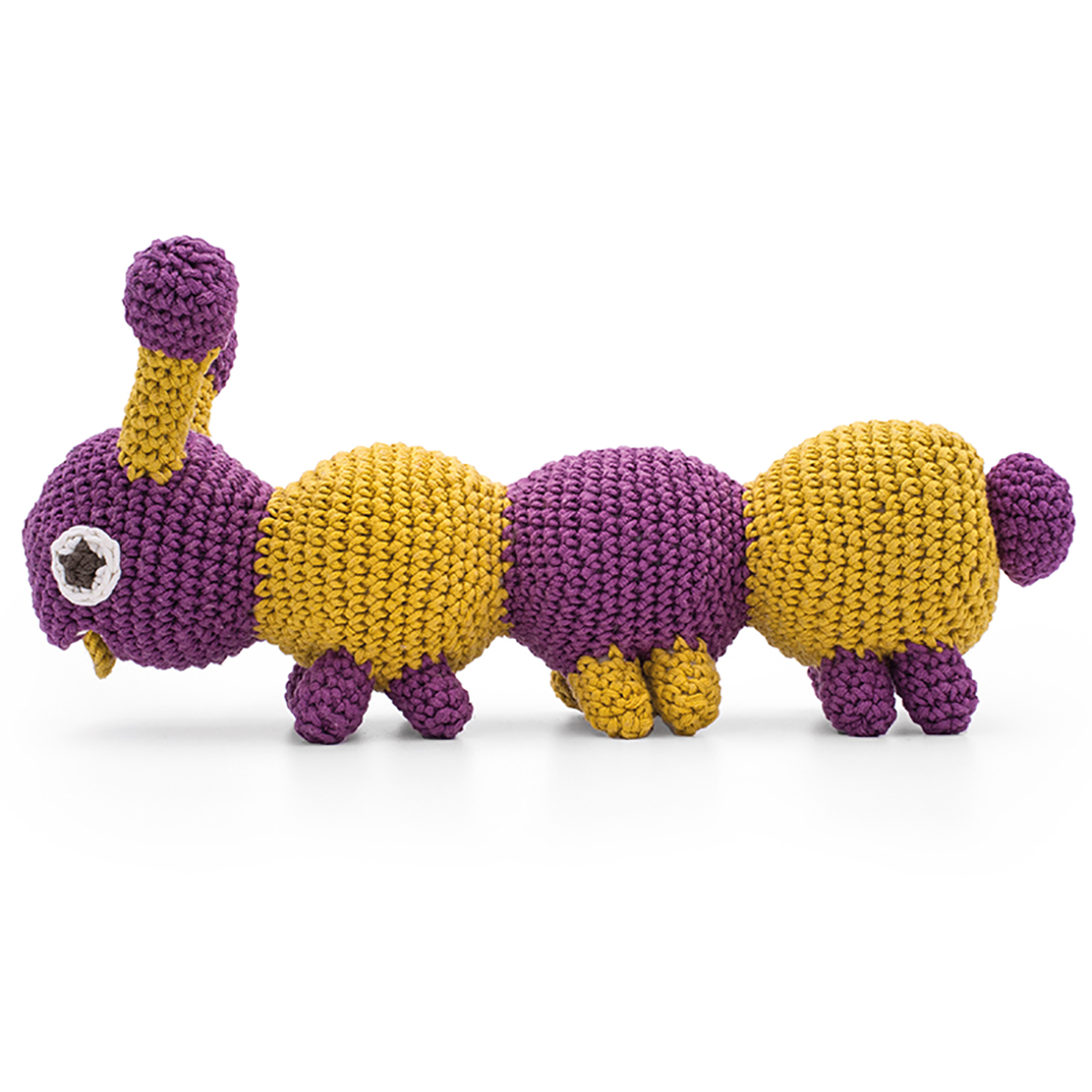 CHESTER LA CHENILLE VIOLETTE - JOUET VIBRANT EN COTON BIO 2