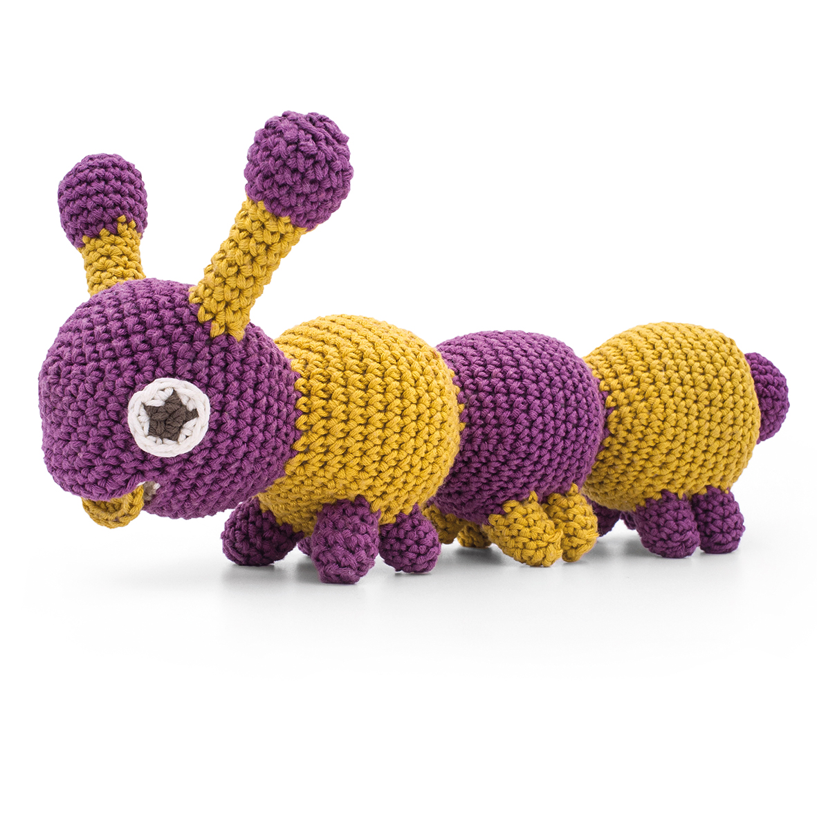 CHESTER LA CHENILLE VIOLETTE - JOUET VIBRANT EN COTON BIO 3