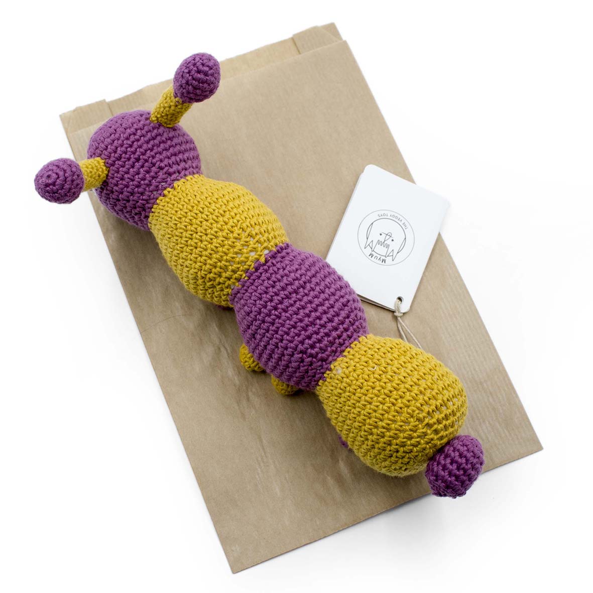 CHESTER LA CHENILLE VIOLETTE - JOUET VIBRANT EN COTON BIO 6