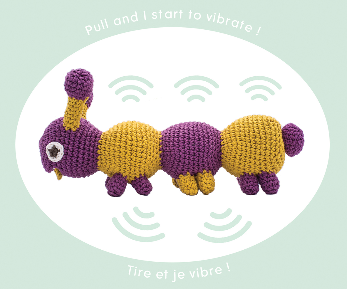 CHESTER LA CHENILLE VIOLETTE - JOUET VIBRANT EN COTON BIO 7