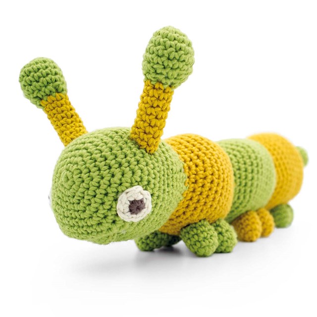 CHIARA LA CHENILLE VERTE - JOUET VIBRANT EN COTON BIO 4