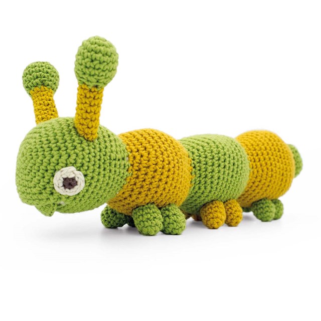 CHIARA LA CHENILLE VERTE - JOUET VIBRANT EN COTON BIO 5