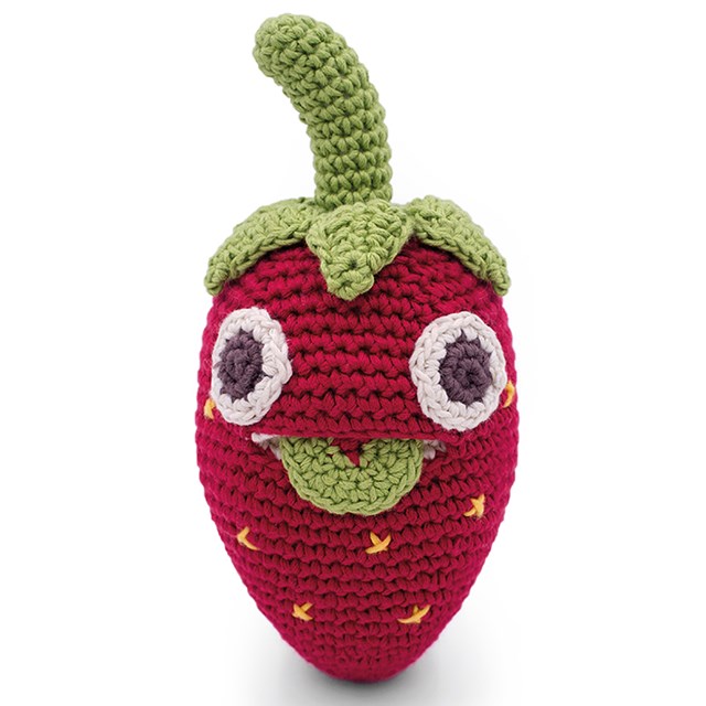 BILLY LA FRAISE - HOCHET POUR BÉBÉ EN COTON BIO 3