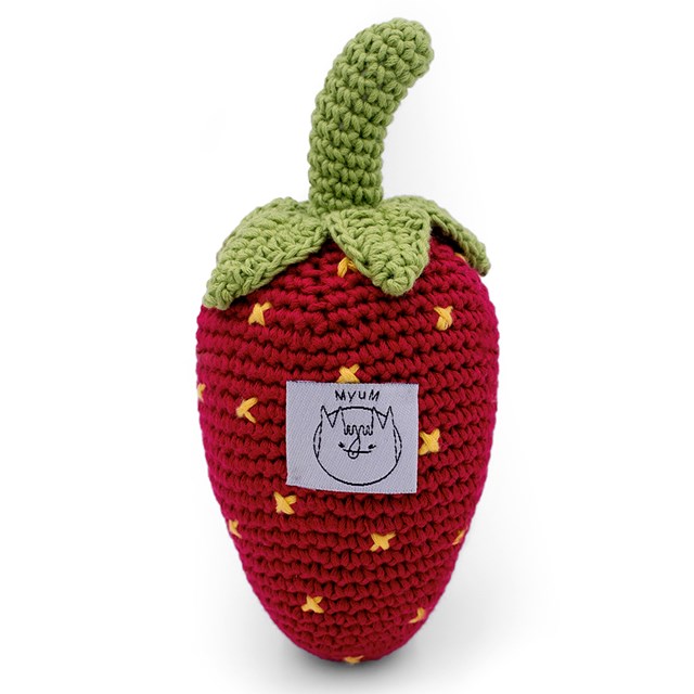 BILLY LA FRAISE - HOCHET POUR BÉBÉ EN COTON BIO 5