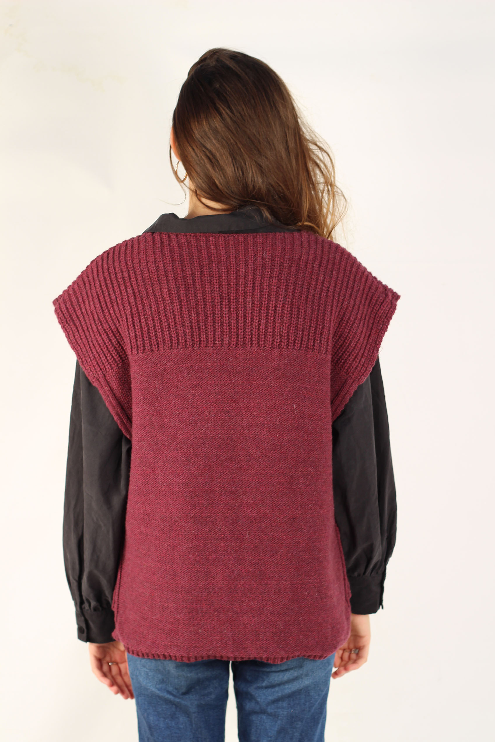 Pull sans manche Lotus vert sapin 4