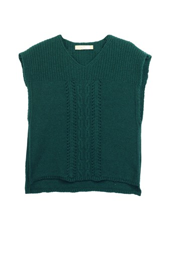 Pull sans manche Lotus vert sapin