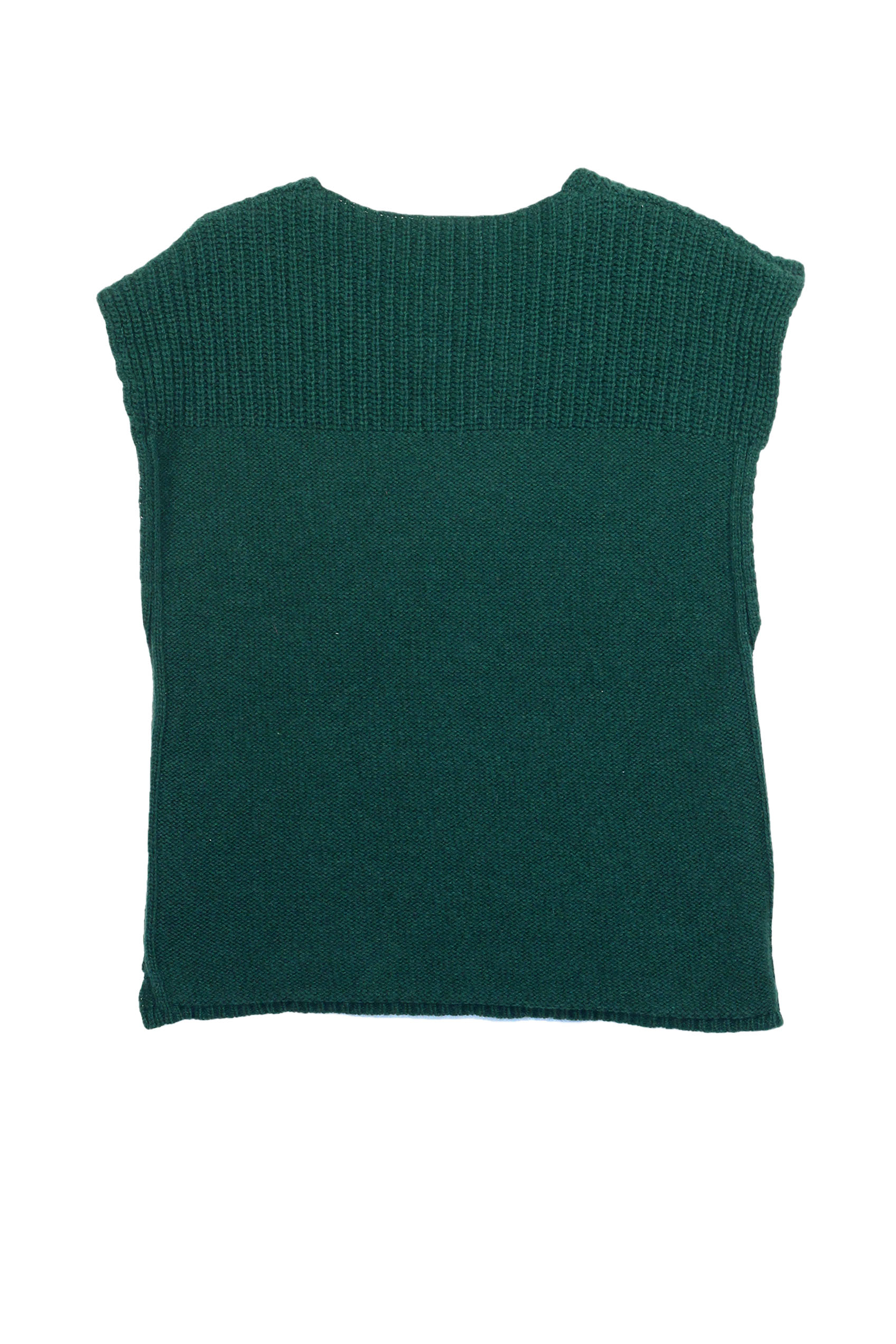 Pull sans manche Lotus vert sapin 7