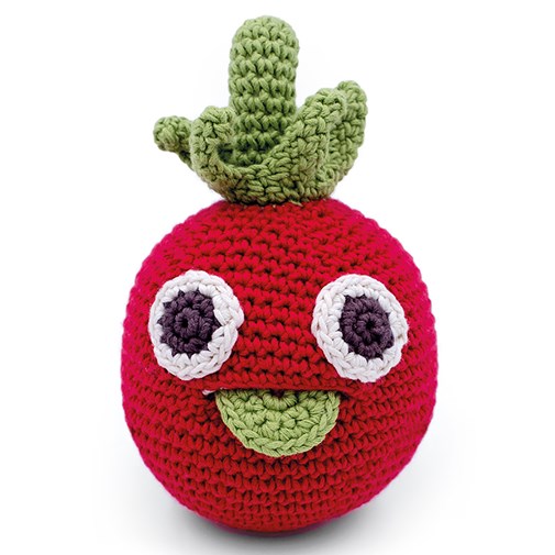 THOMAS LA TOMATE - HOCHET POUR BÉBÉ EN COTON BIO