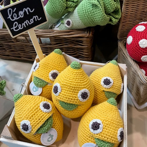 LÉON LE CITRON - HOCHET POUR BÉBÉ EN COTON BIO