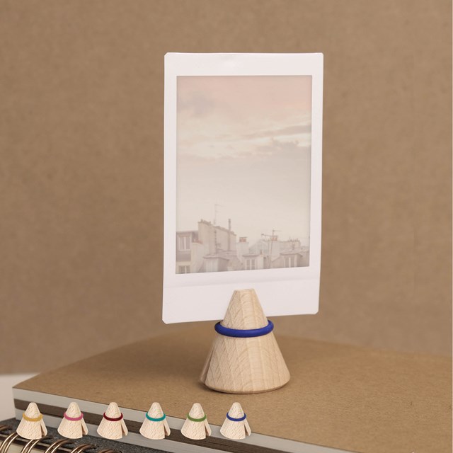 Pince photo & mémo en bois "i-cone" : couleurs 2