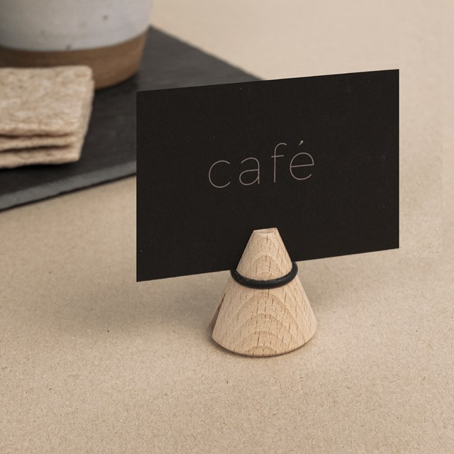 Pince photo & mémo en bois "i-cone" noir 2