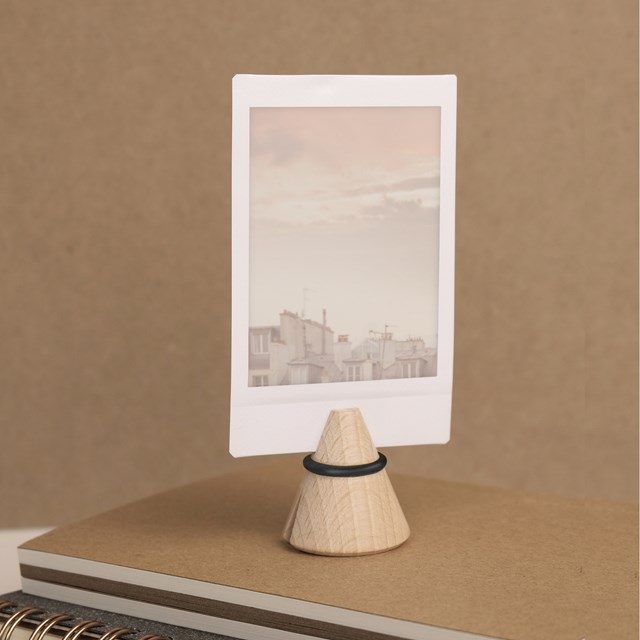 Pince photo & mémo en bois "i-cone" noir 3
