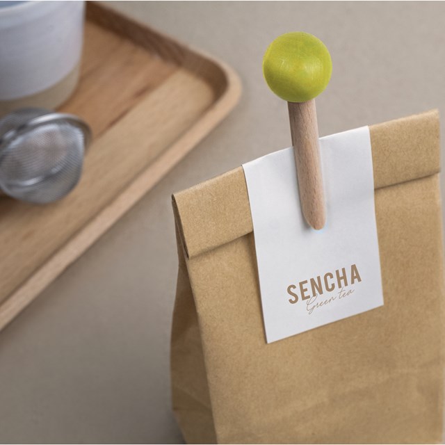 Lot de 12 pinces à sachet en bois "pince-mi" : couleurs - en vrac 6