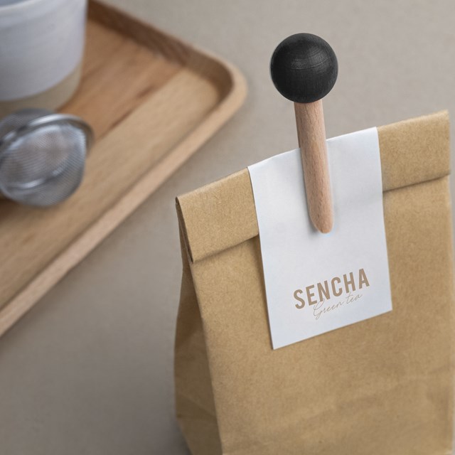 Boîte de 6 pinces à sachet en bois "pince-mi" : noires 2