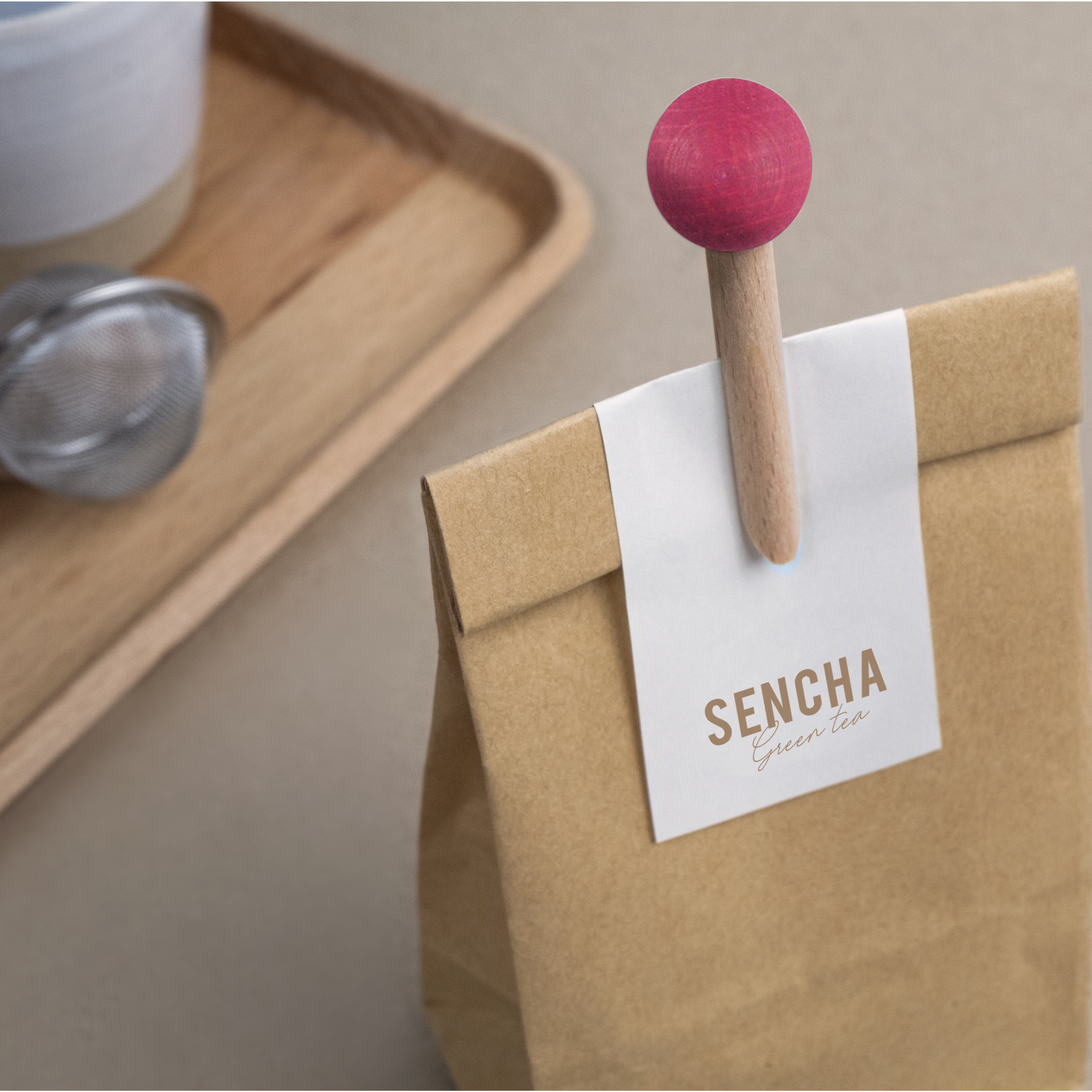 Boîte de 6 pinces à sachet en bois "pince-mi" : couleurs 4