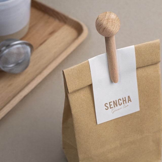 Boîte de 6 pinces à sachet en bois "pince-mi" : naturelles 2