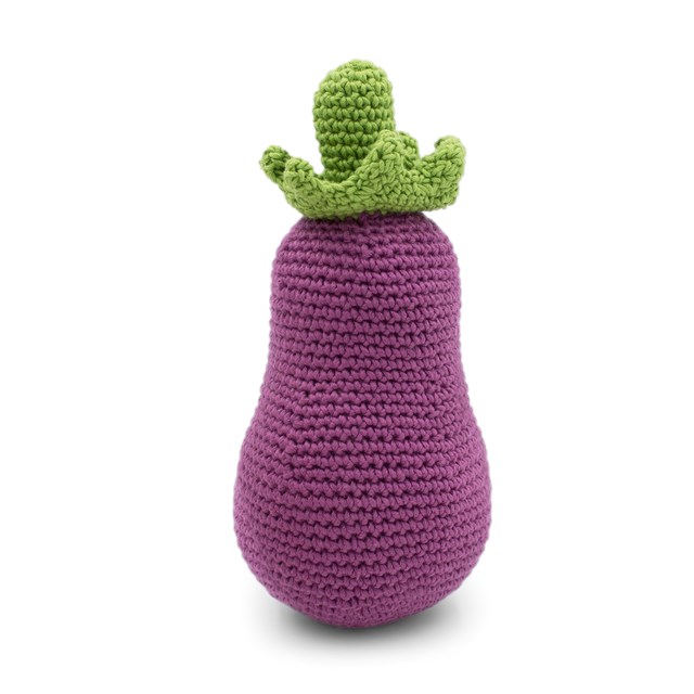 L'AUBERGINE - HOCHET POUR BÉBÉ EN COTON BIO 2