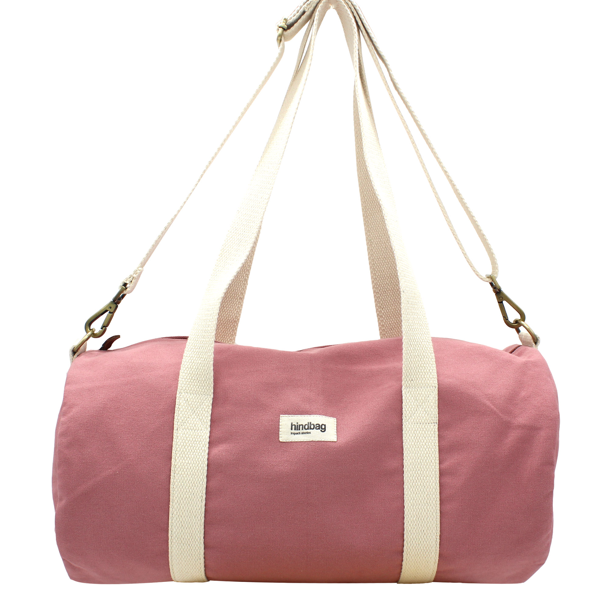 Sac polochon SIMON, avec bandoulière, rose blush, coton bio 3