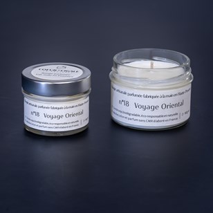 Bougie parfumée artisanale, cire végétale, naturelle, vegan - Voyage Oriental - 180g