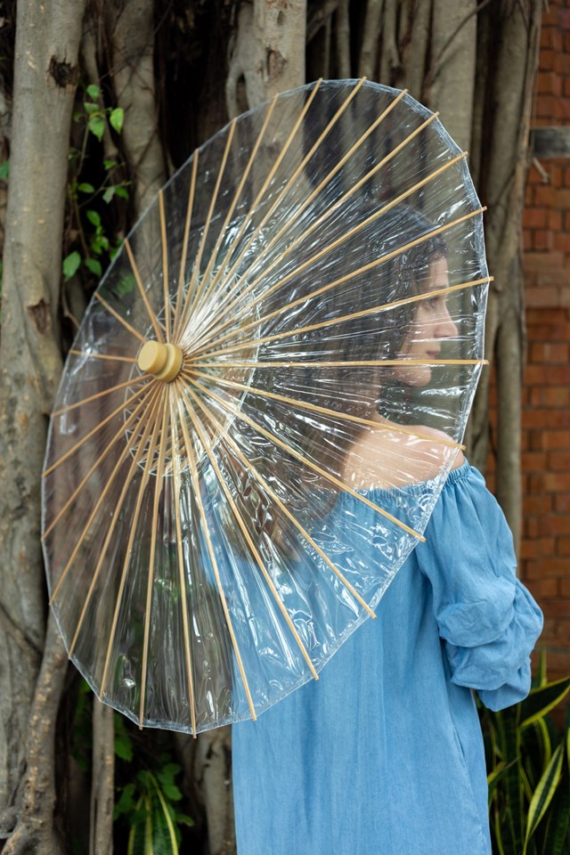 parapuie bambou recyclable ouvert dpbkk