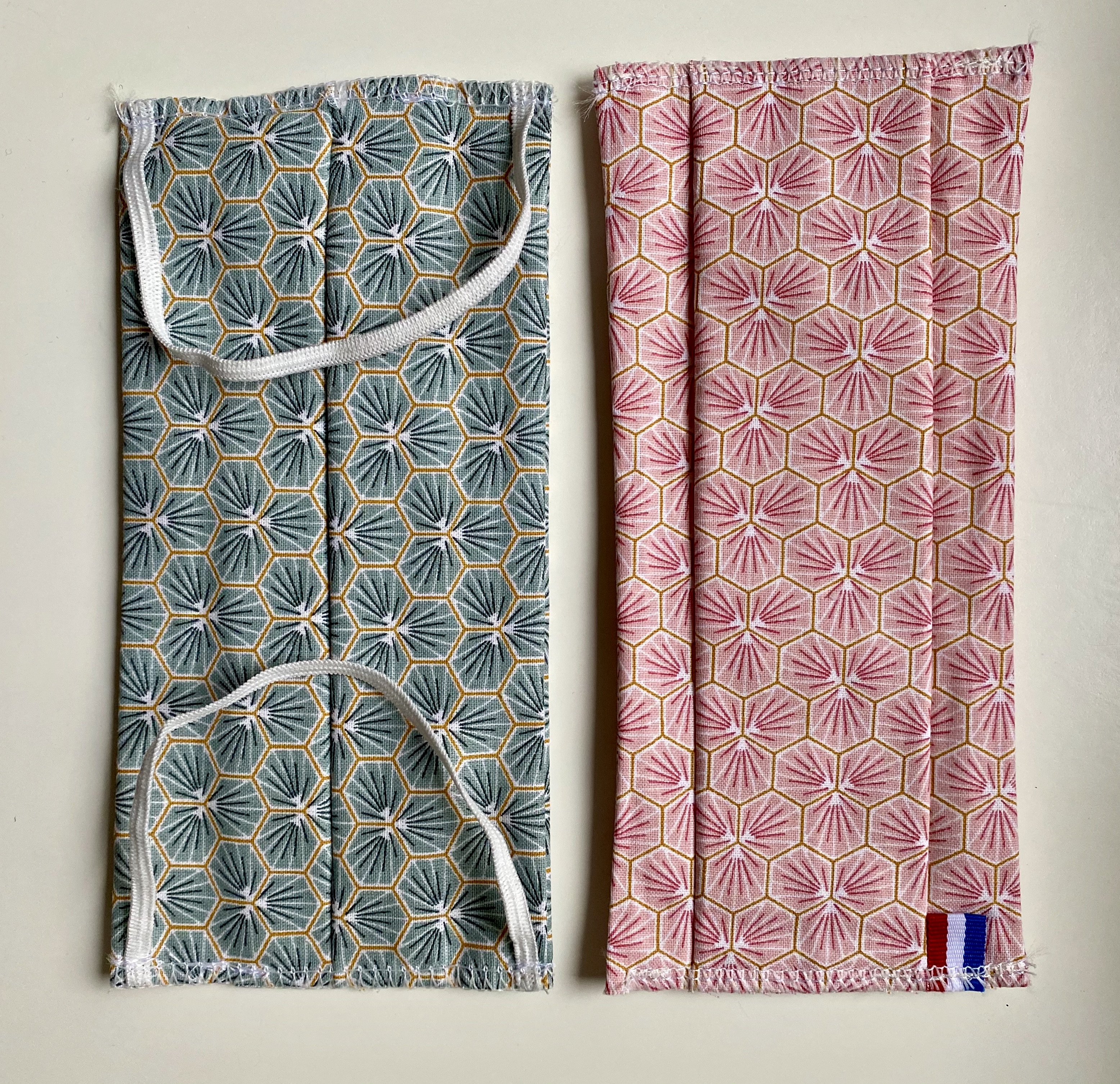 Lot de 8 masques adulte 100% coton fabrication française- Attestés cat.2 DGA // 20 lavages 4