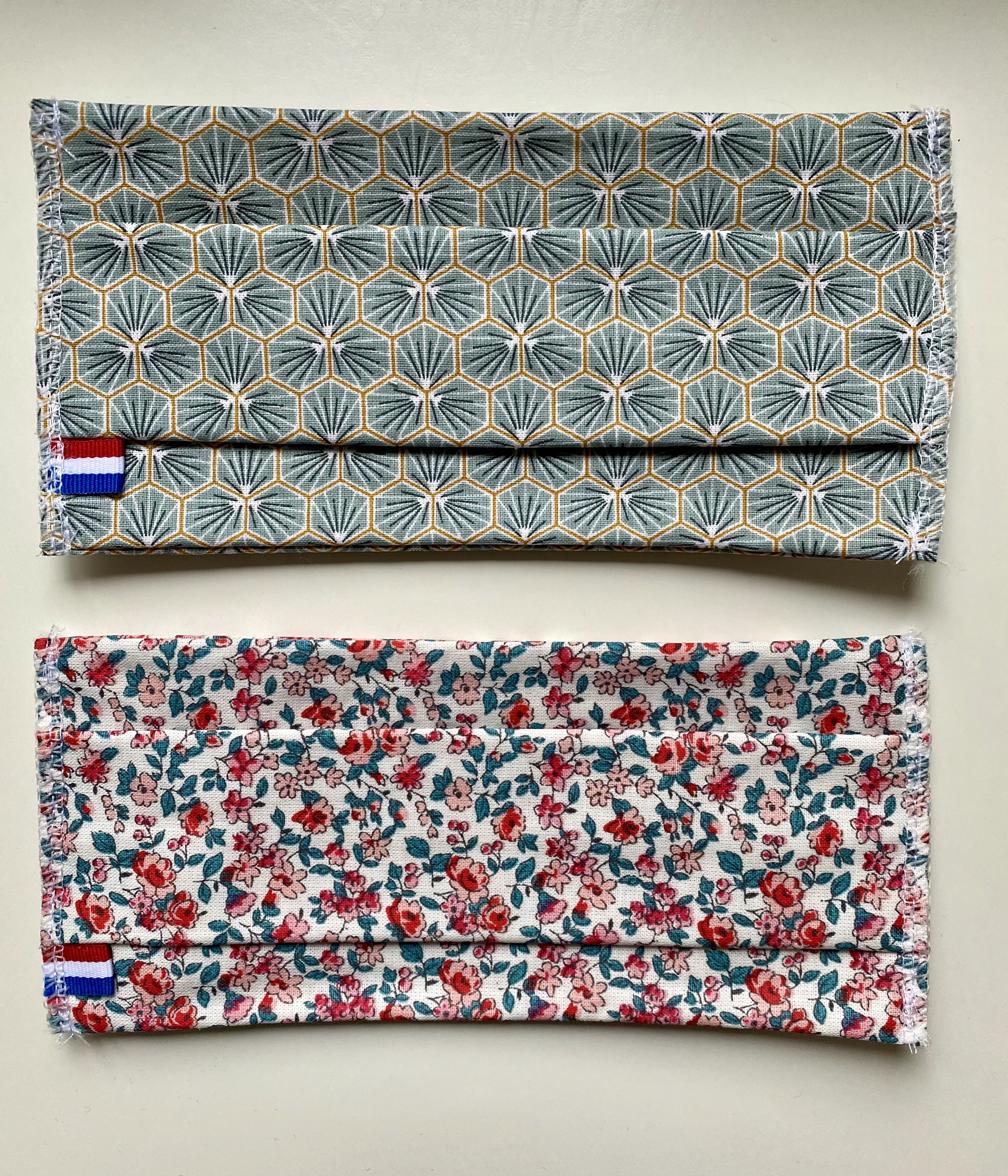 Lot de 8 masques adulte 100% coton fabrication française- Attestés cat.2 DGA // 20 lavages 3