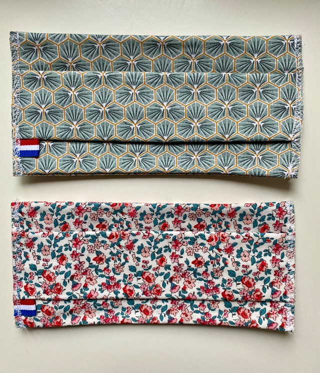 Lot de 8 masques adulte 100% coton fabrication française- Attestés cat.2 DGA // 20 lavages 3