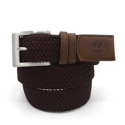 Ceinture tressée - Marron chocolat