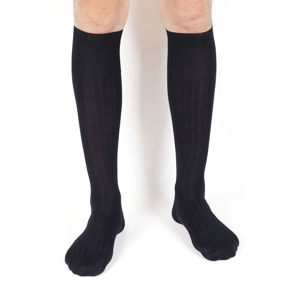 Chaussettes mi-bas pour hommes bleu marine