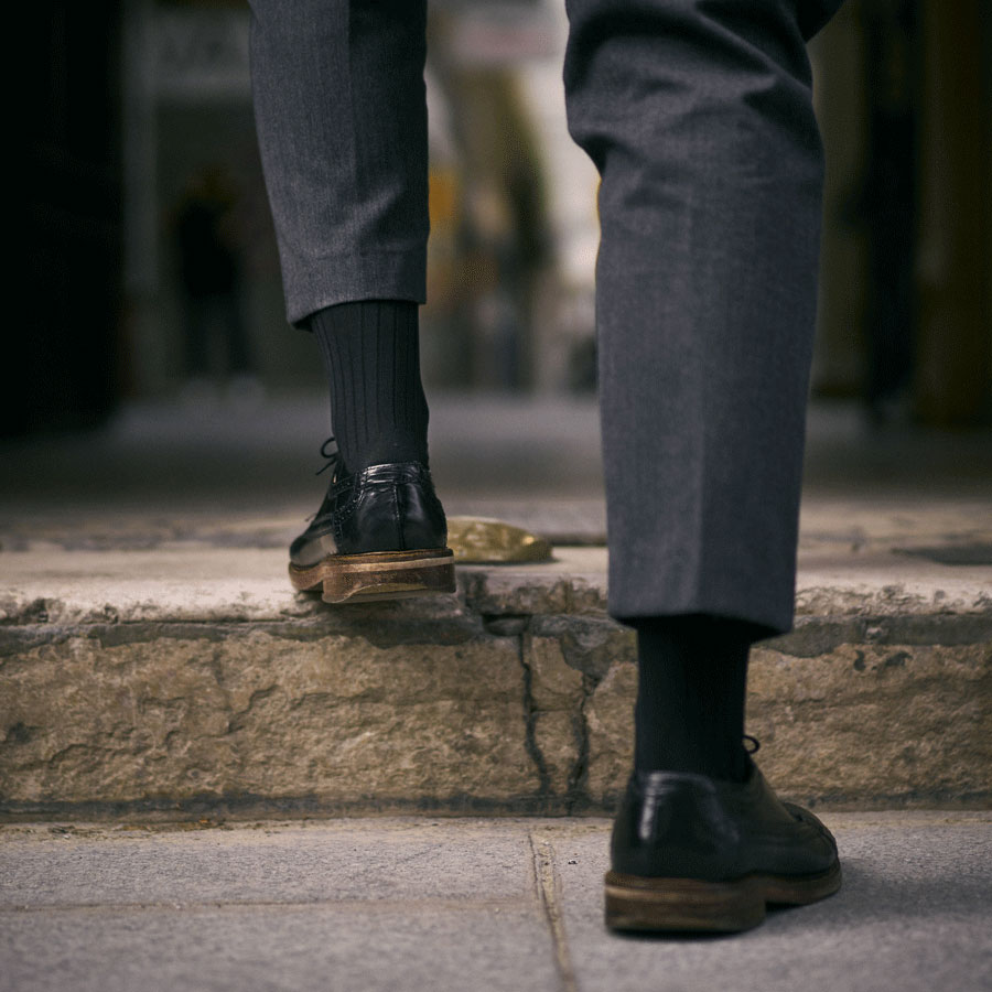 Chaussettes mi-bas côtelées pour hommes