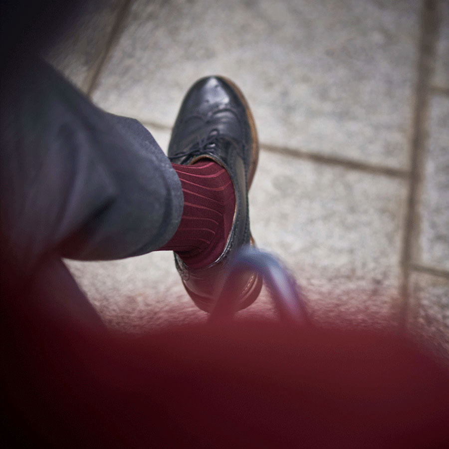 Chaussettes côtelées bordeaux pour hommes