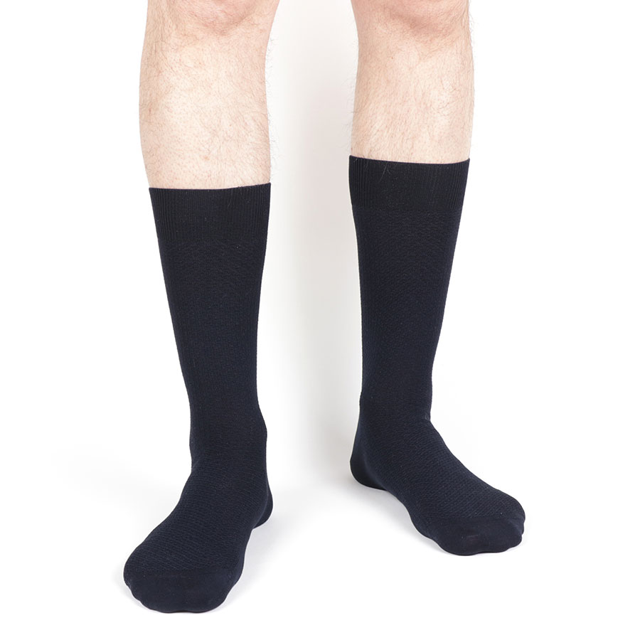 Chaussettes bleues marine nid d'abeille pour hommes