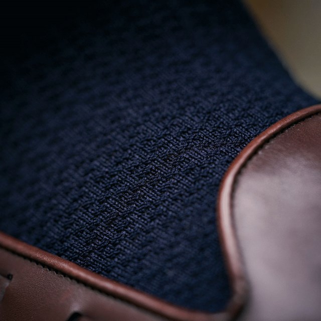 Chaussettes nid d'abeille bleues marine